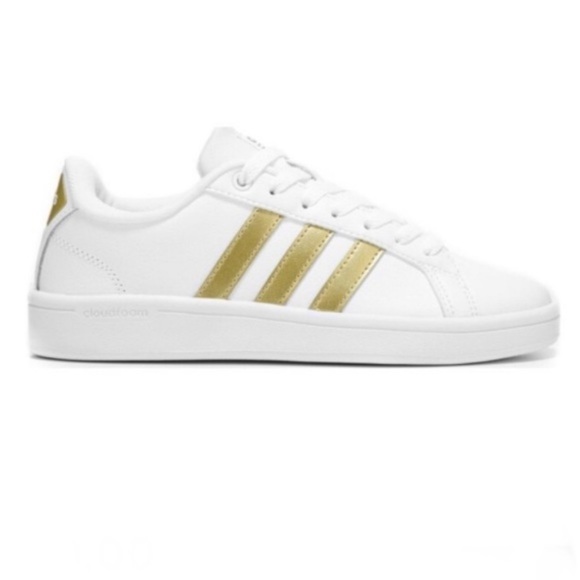 adidas cloudfoam gold stripe